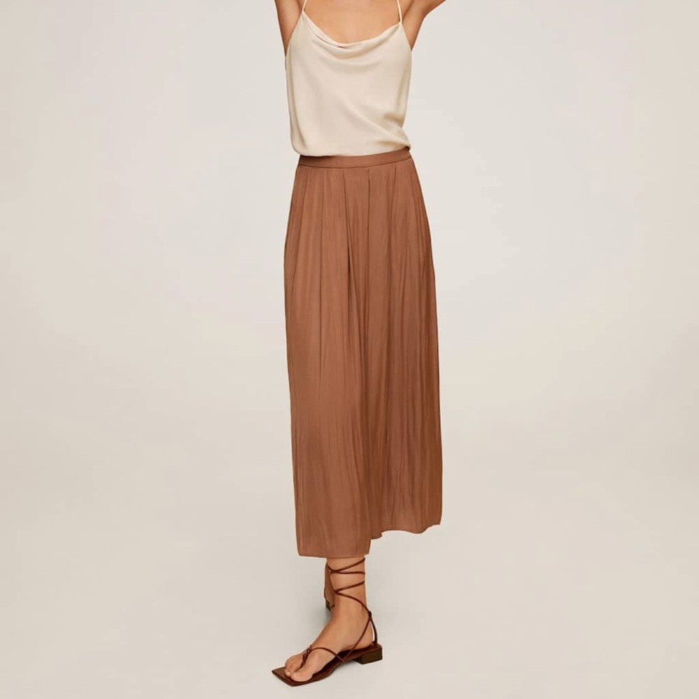 MANGO Pleated Palazzo Pants